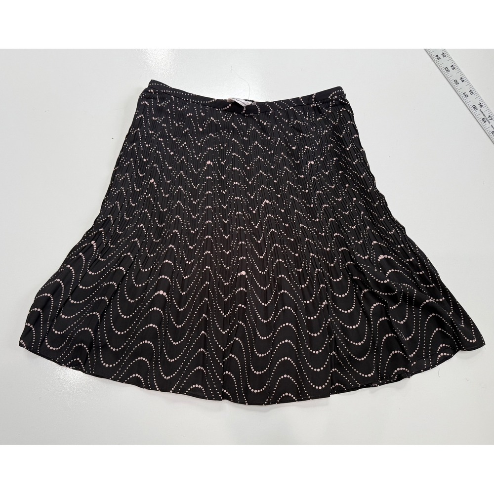Kate Spade‎ New York Black Pink Dot Wave Pleated Mini Skirt Size 00